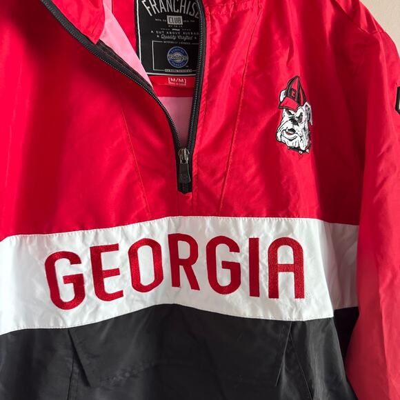 Franchise Club Georgia Bulldogs Red Anorak Half-Zip Pullover Jacket Medium - Picture 2 of 6